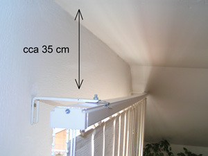 Instalace žaluzie na stěnu při velké výšce stropu